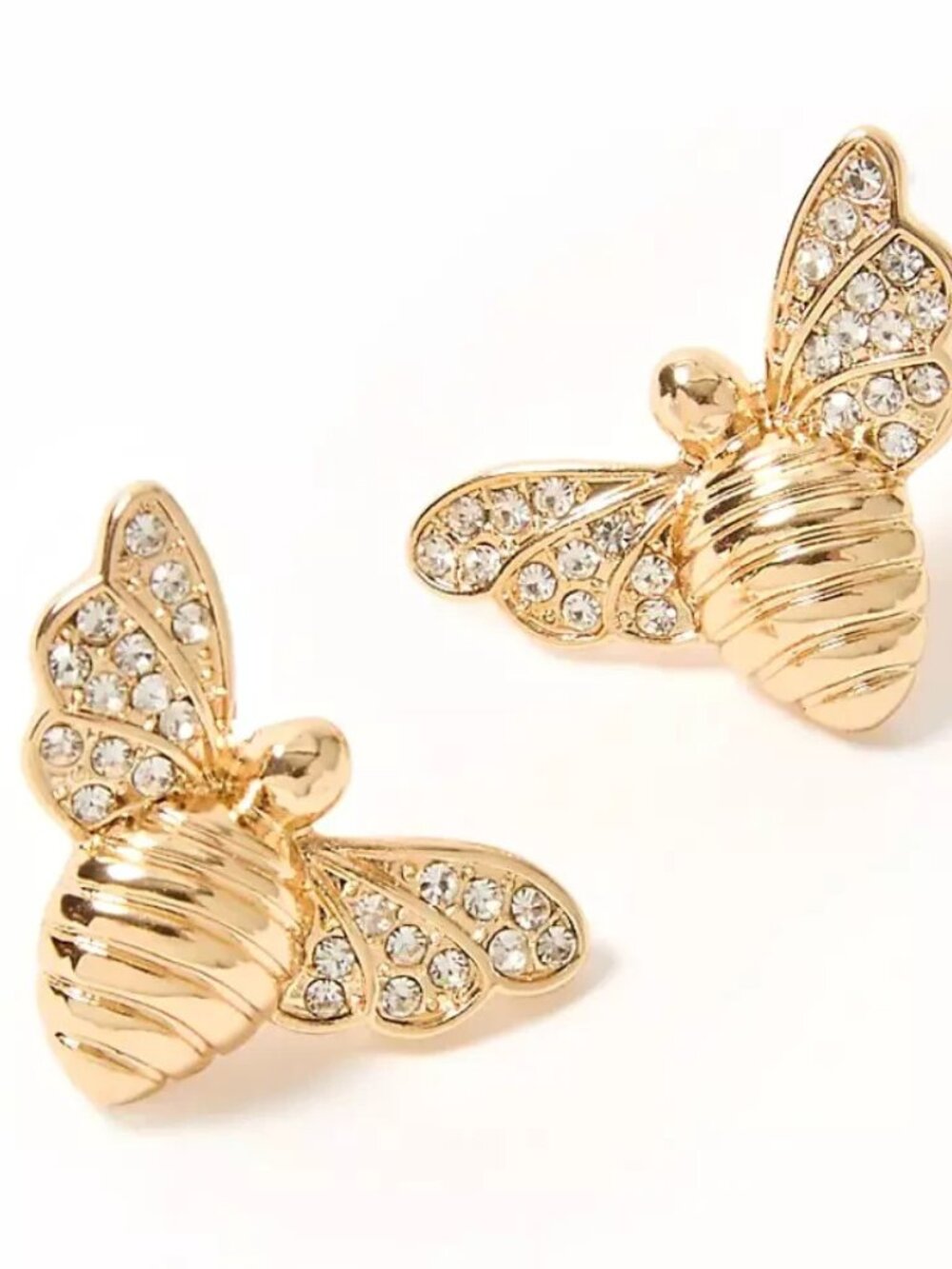 Lilly Pulitzer Bee BEEUTIFUL CRYSTAL PAVE Earrings goldtone Stud NWT - Picture 1 of 2